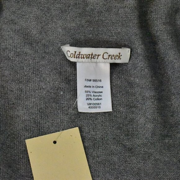 Coldwater Creek Sleeveless Draped Open Front Waterfall Front Vest Gray S… - Picture 4 of 8